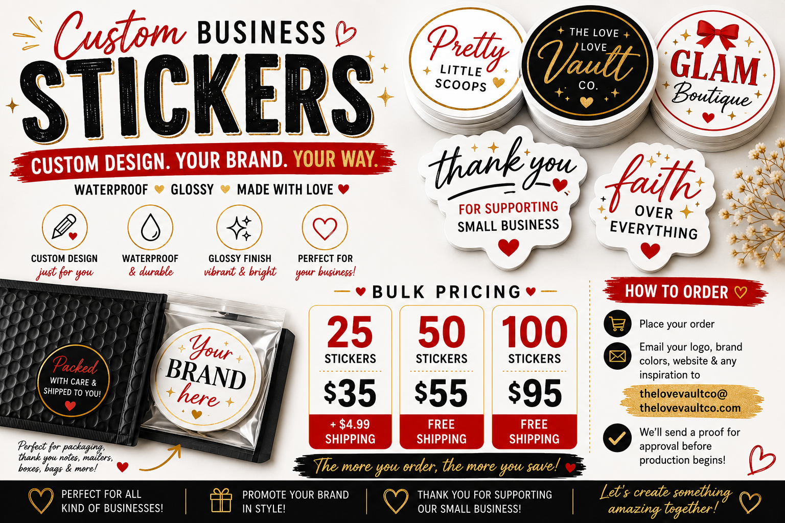✨ Custom Business Stickers | Waterproof & Glossy