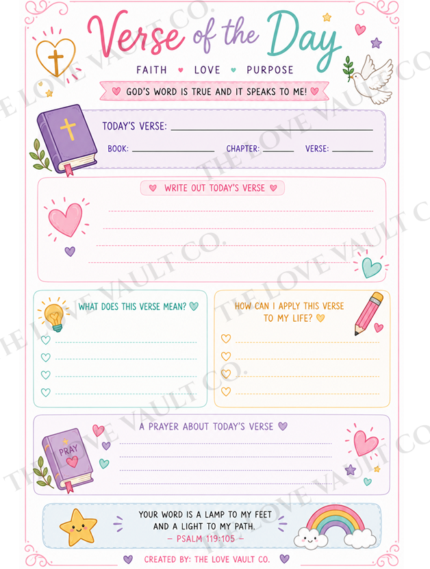 Kids Faith Journal Printable Bundle | Faith Journal for Girls