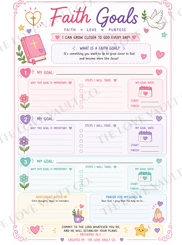 Kids Faith Journal Printable Bundle | Faith Journal for Girls