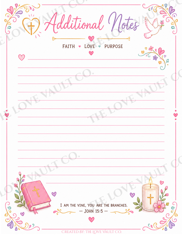 Kids Faith Journal Printable Bundle | Faith Journal for Girls