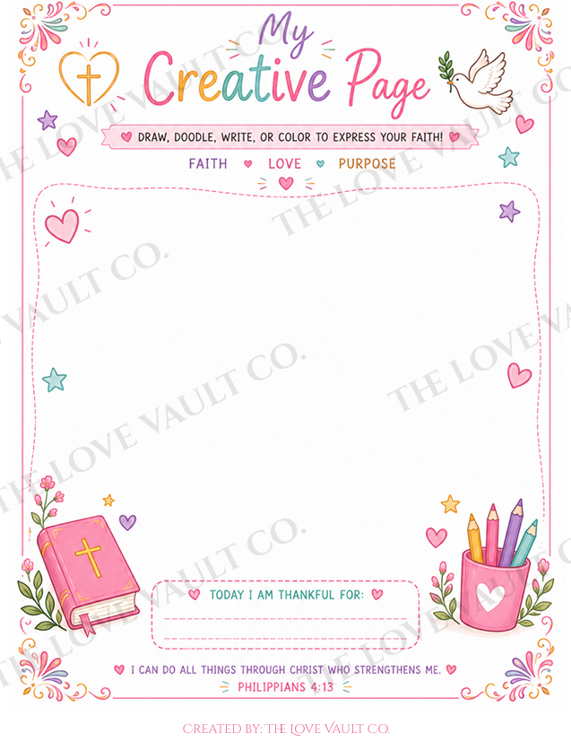 Kids Faith Journal Printable Bundle | Faith Journal for Girls