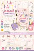 Kids Faith Journal Printable Bundle | Faith Journal for Girls